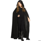 Kids Black Hooded Velour Cape Costume Accessory