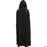 Kids Black Hooded Velour Cape Costume Accessory