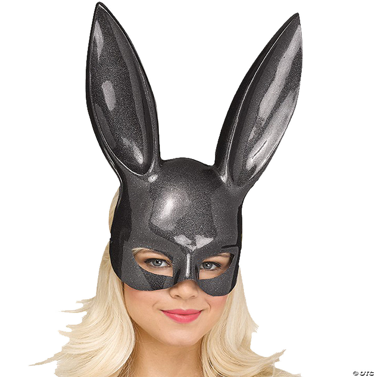 Glitter Rabbit Mask Black Glitter Bunny Mask – Spooky Costumes