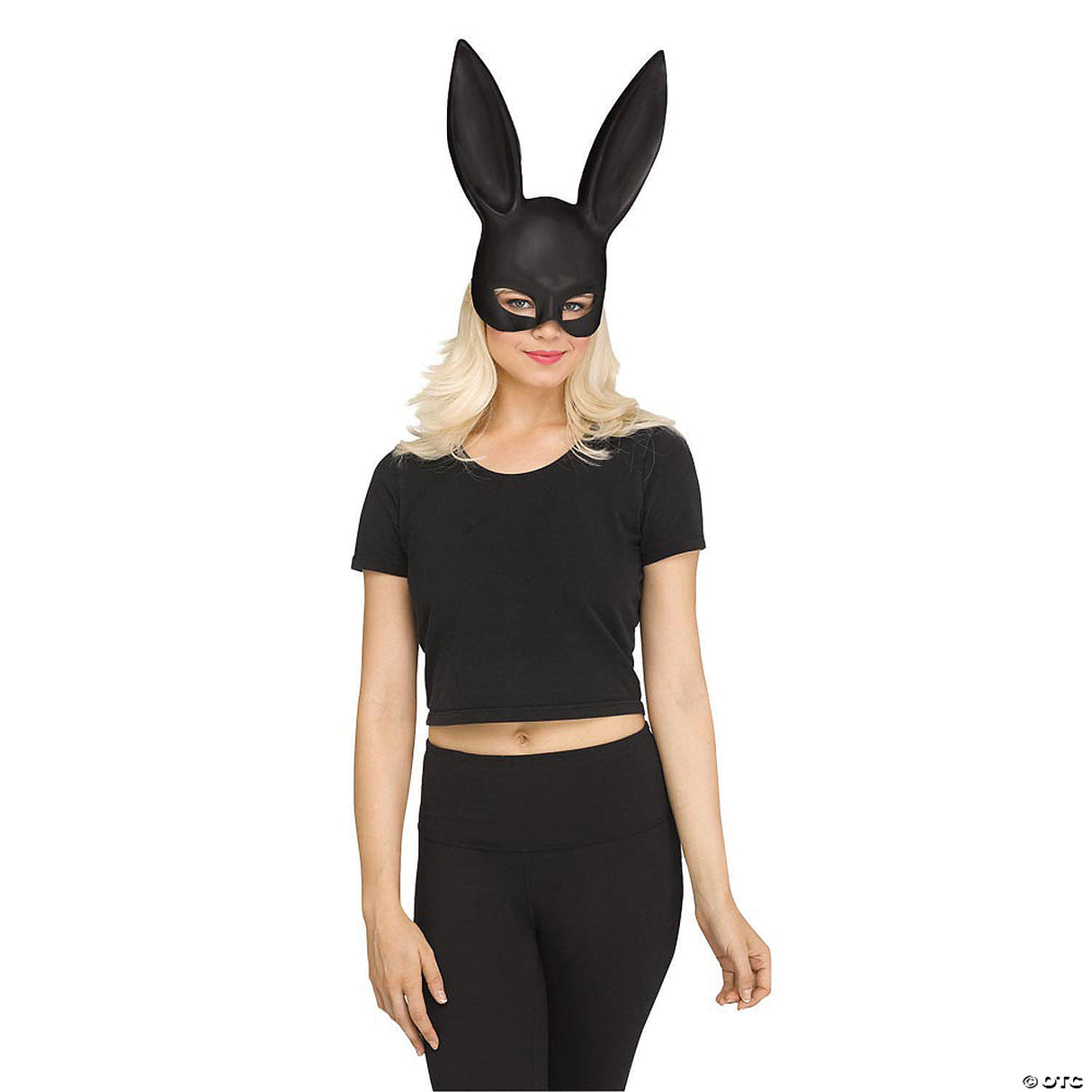 Adult Matte Black Bunny Mask