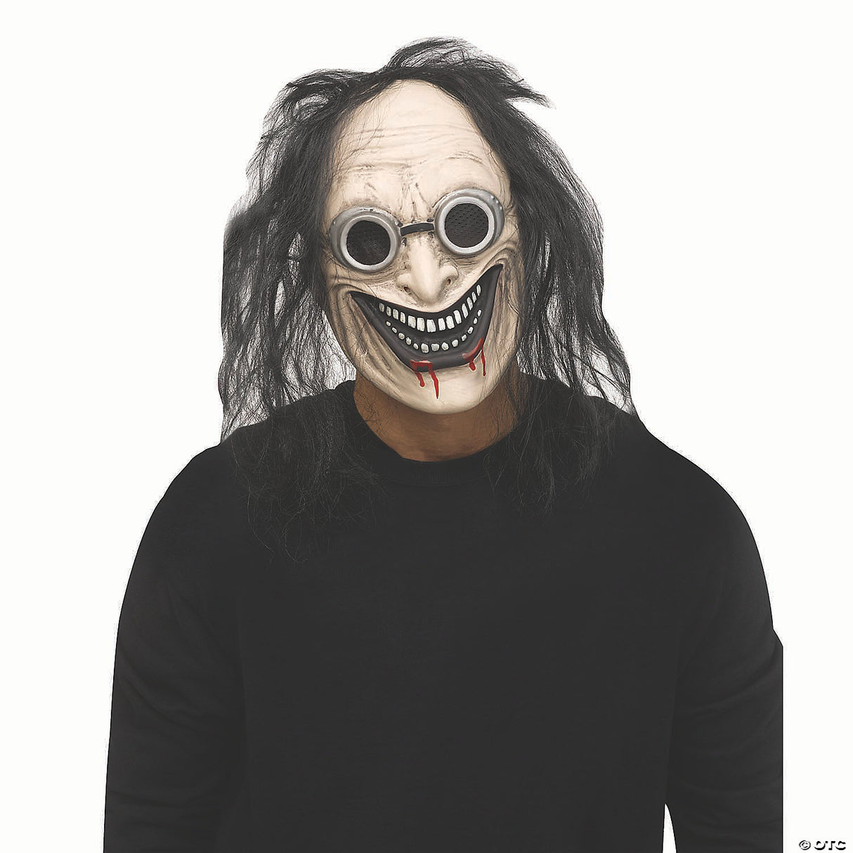 Black Mad Scientist Mask W/hair - Halloween Mask Costume Accessory Party Cosplay