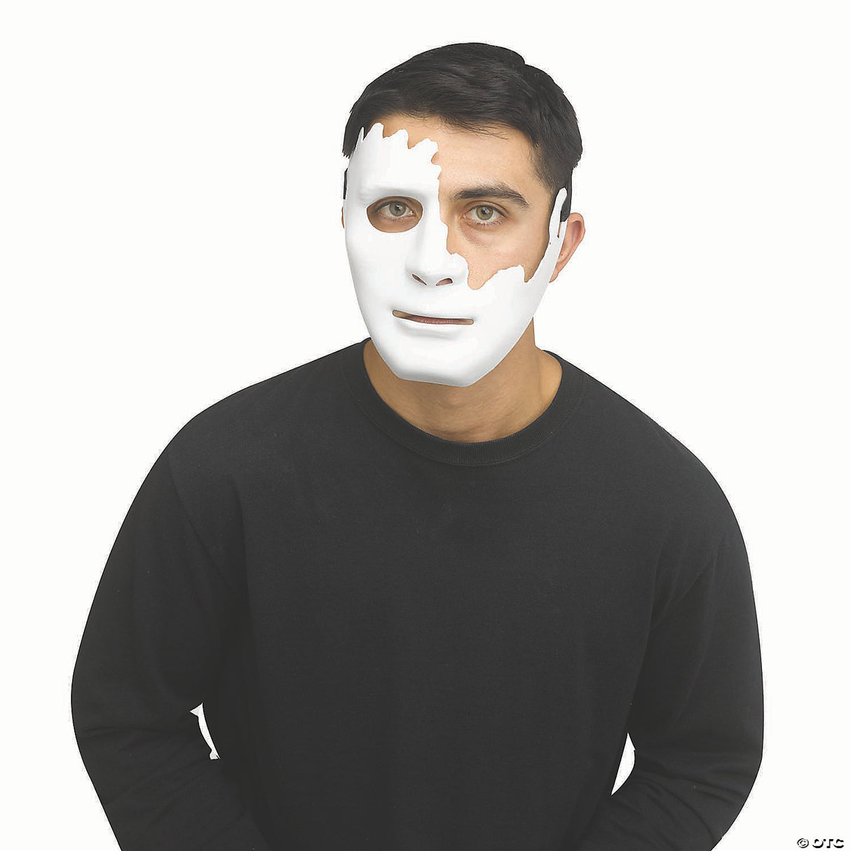 White Cracked Half Mask Phantom Style Halloween Adult Costume Party Prop