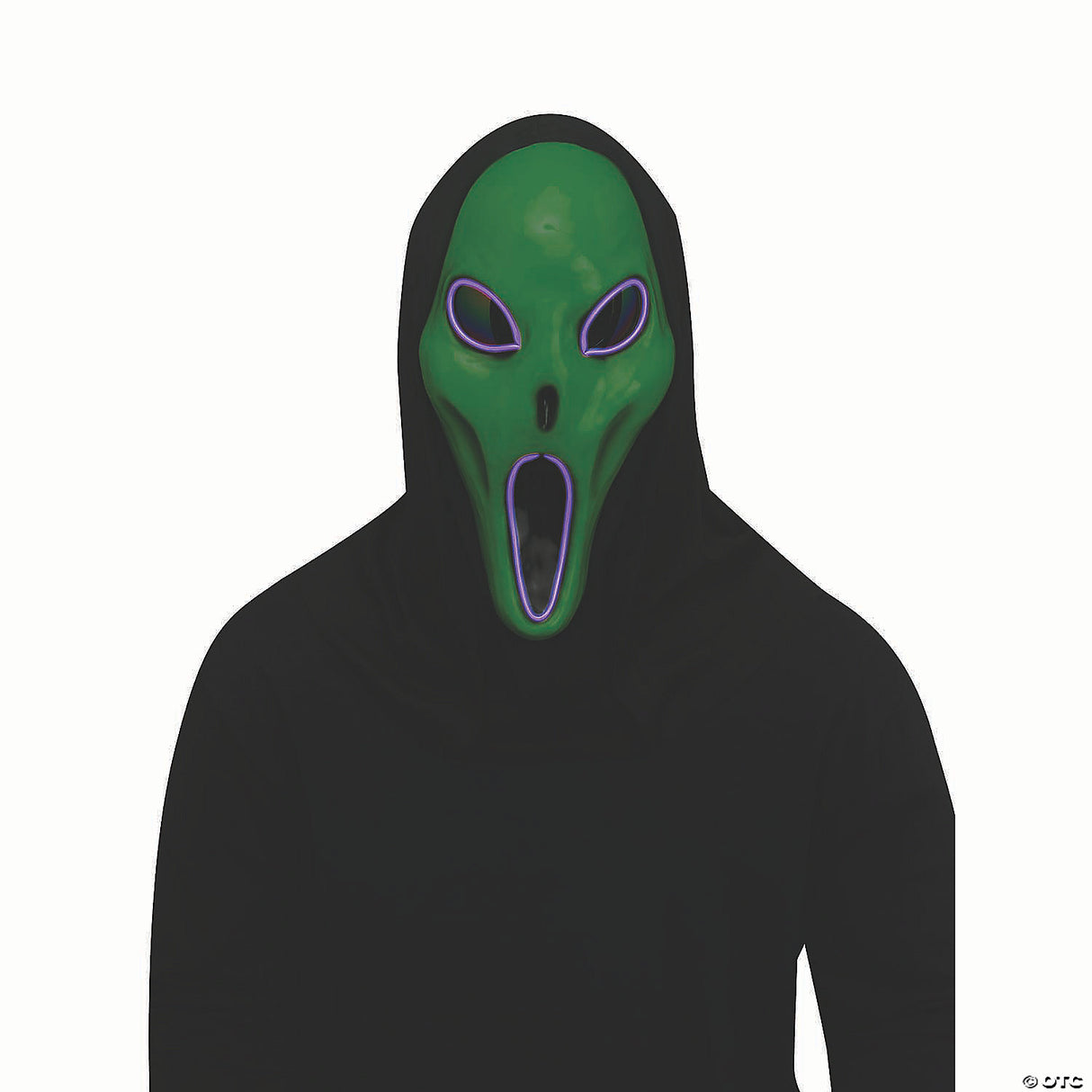 Green Light Up Alien Spawn Mask LED Halloween Adult Costume Party Prop
