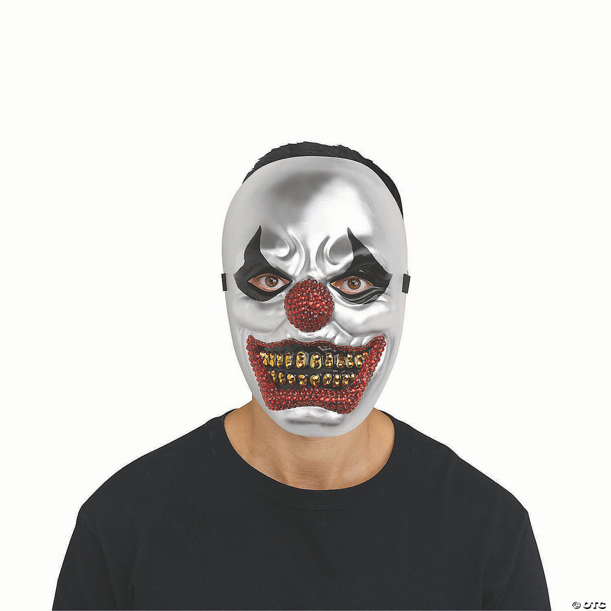 Big Top Bling Clown Mask Red Nose Halloween Adult Costume Party Prop