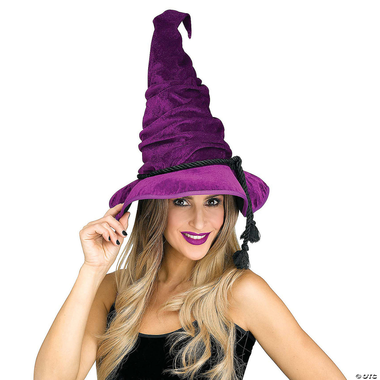 Adults Purple Velour Witch Hat