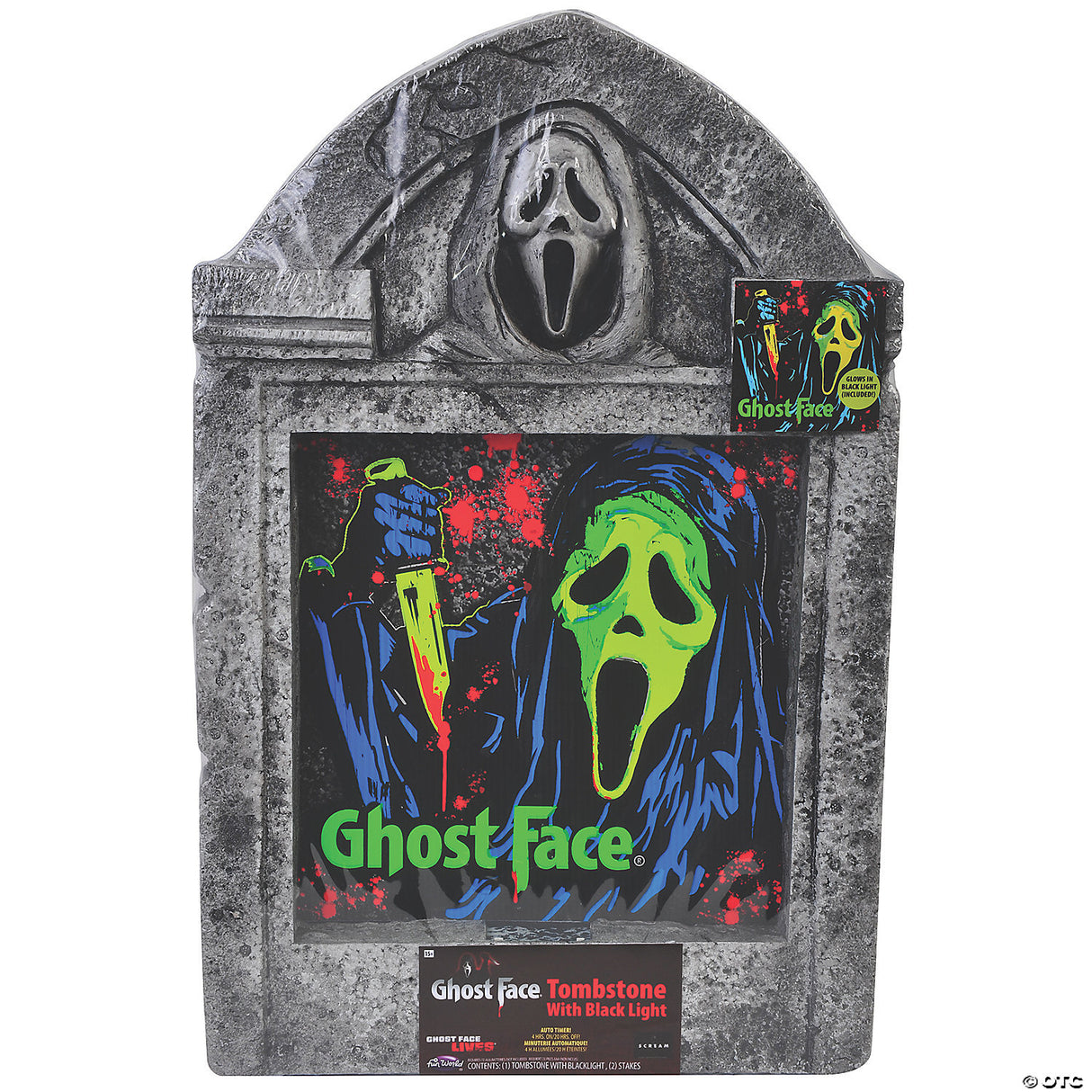 Ghostface 21" Blck Lght Tmbst