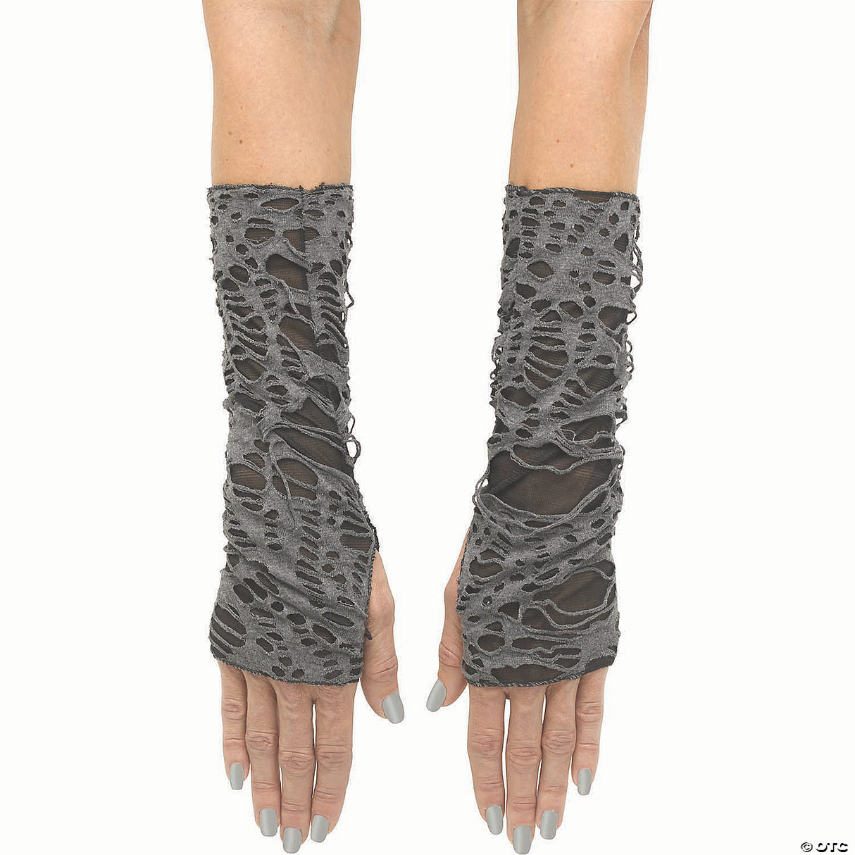 Blk Gry Tatter Long Mitts Adl
