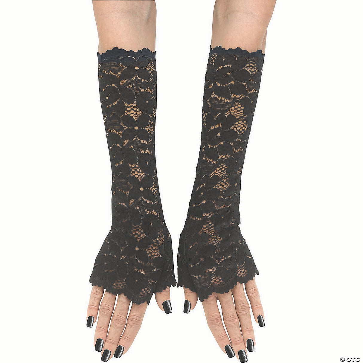 Black Strtch Lc Lng Mitts Adl