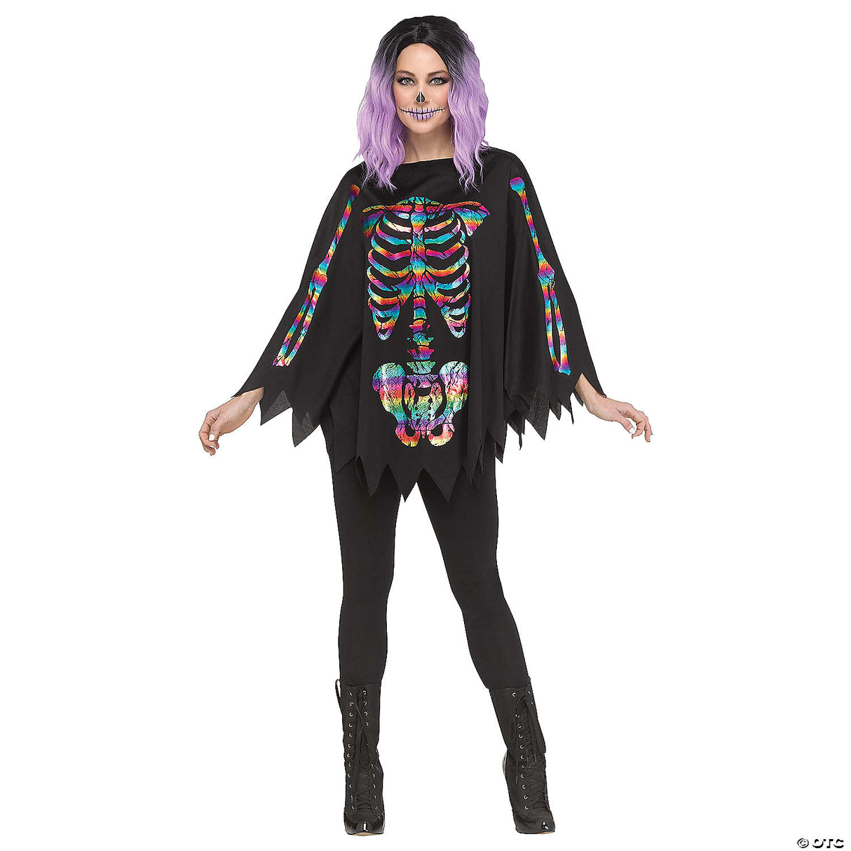 Adult Skeleton Poncho Costume Accessory