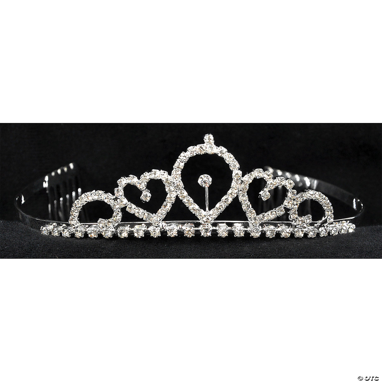 Kids Clear Rhinestone Single Point Tiara With Hearts