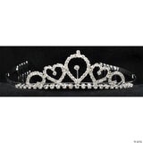 Kids Clear Rhinestone Single Point Tiara With Hearts