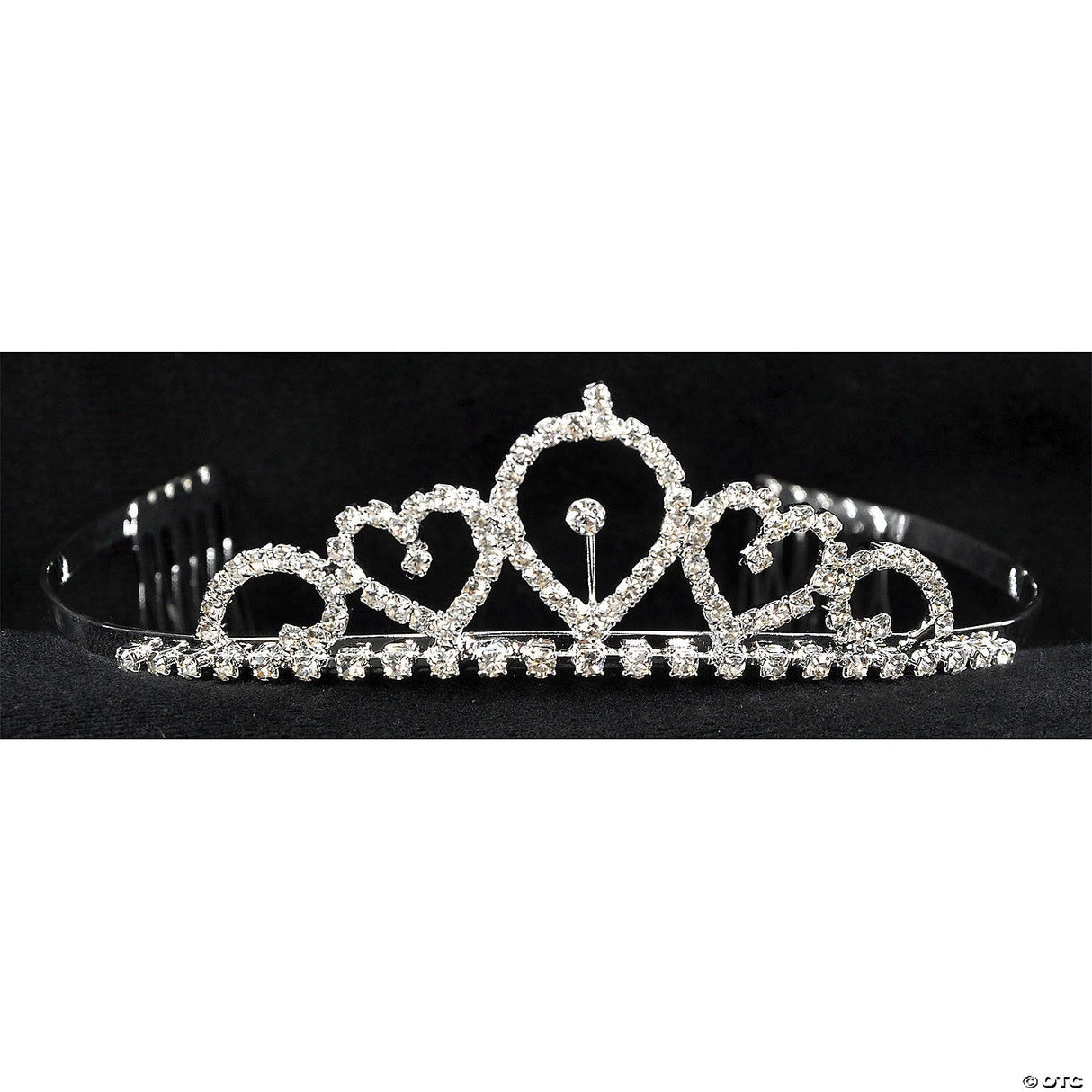 Kids Clear Rhinestone Single Point Tiara With Hearts