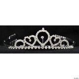 Kids Clear Rhinestone Single Point Tiara With Hearts