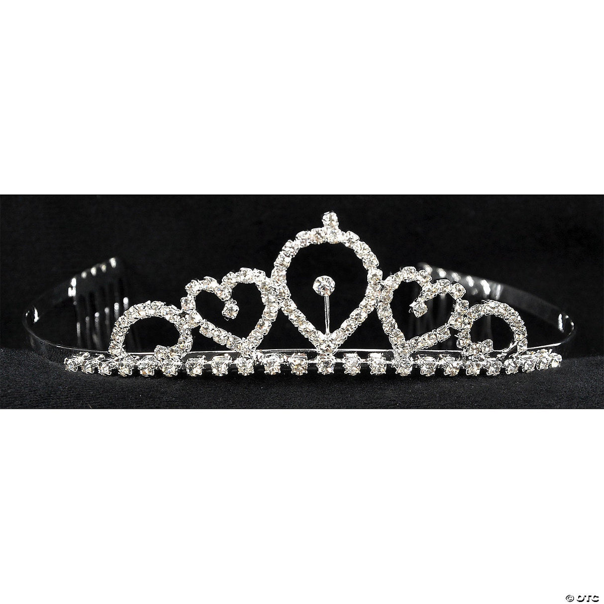 Kids Clear Rhinestone Single Point Tiara With Hearts