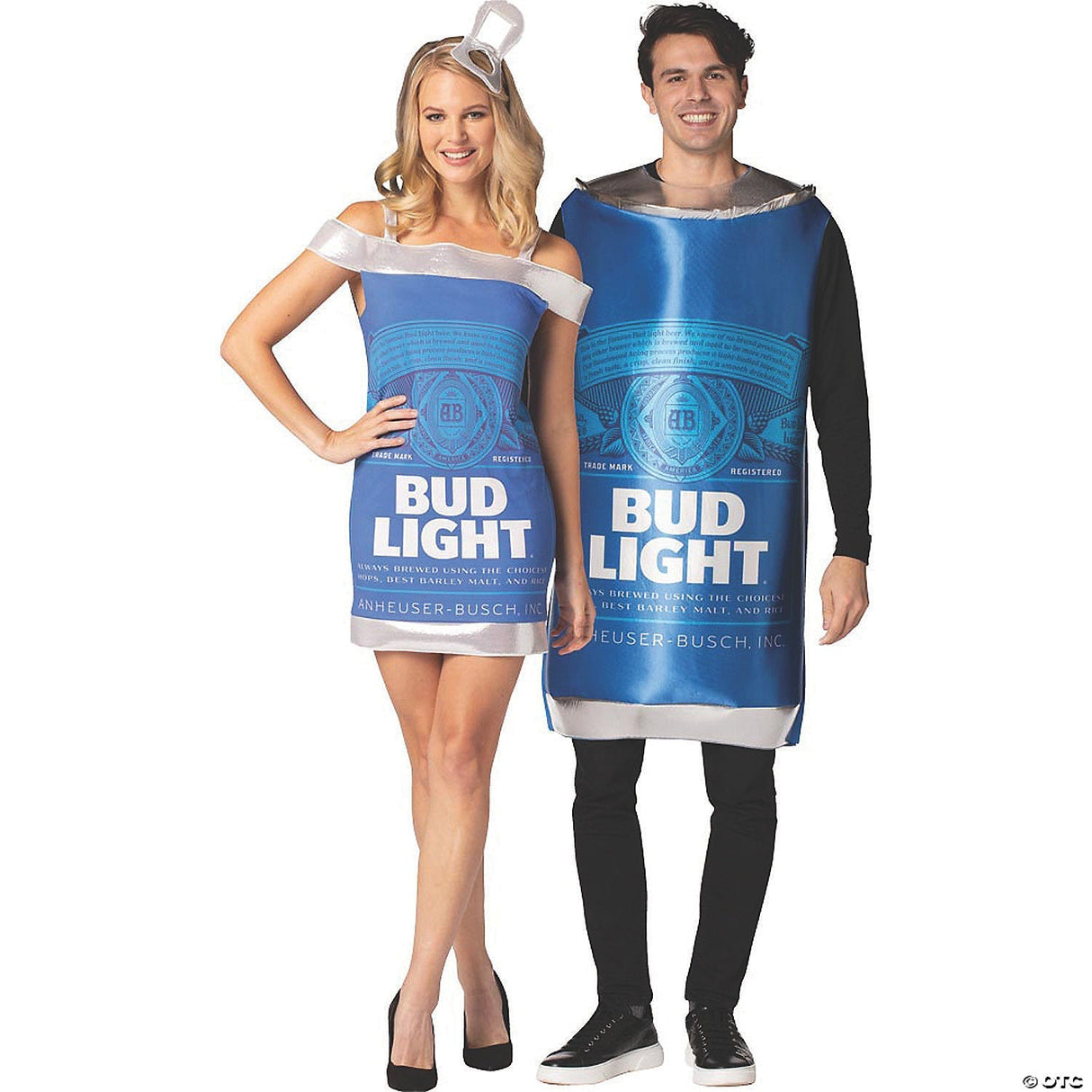 Adults Bud Light Beer Couple Costumes - Halloween Costume Accessory Party Dress