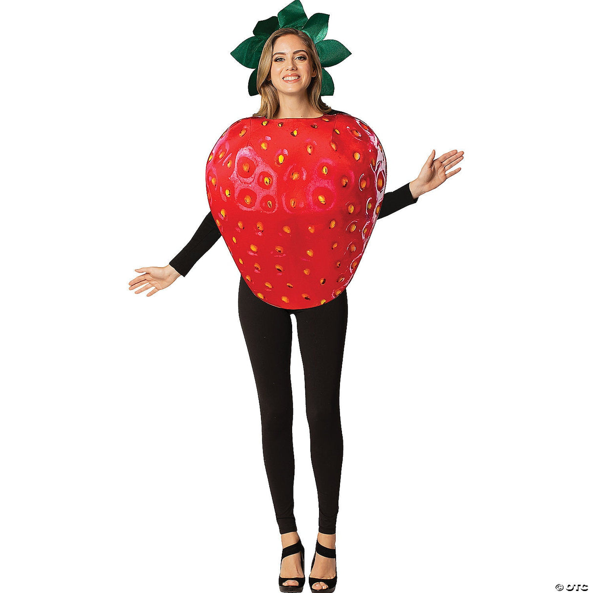 Adults Get Real Strawberry Costume – Funny Fruit Halloween Cosplay Party Outfit