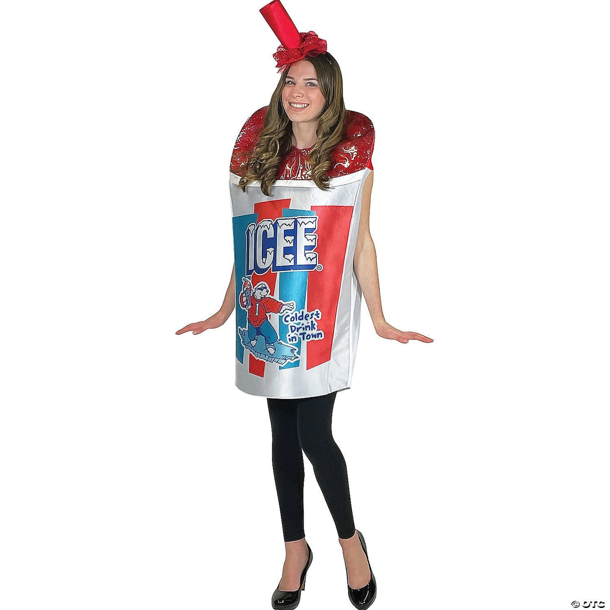 Adult Icee Sparkle Red Tunic Costume Funny Beverage Food Halloween Party Outfit