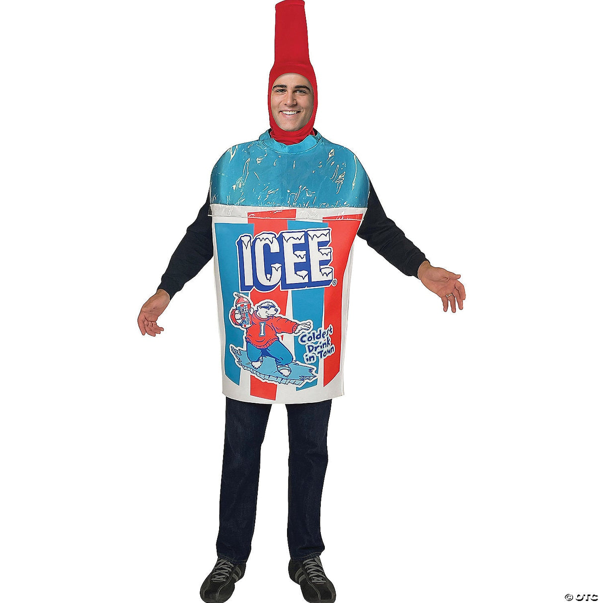 Adult Icee Blue Tunic Costume Funny Beverage Food Halloween Party Outfit Cosplay