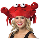 Adults Red Crab Hat Halloween Costume – Seafood or Ocean Theme Accessory