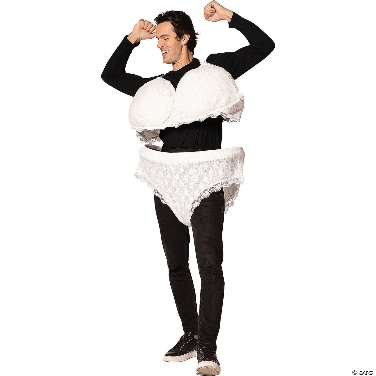 Adult Lace Underwear & Bra Costume – Funny Gag Halloween Cosplay Party Outfit