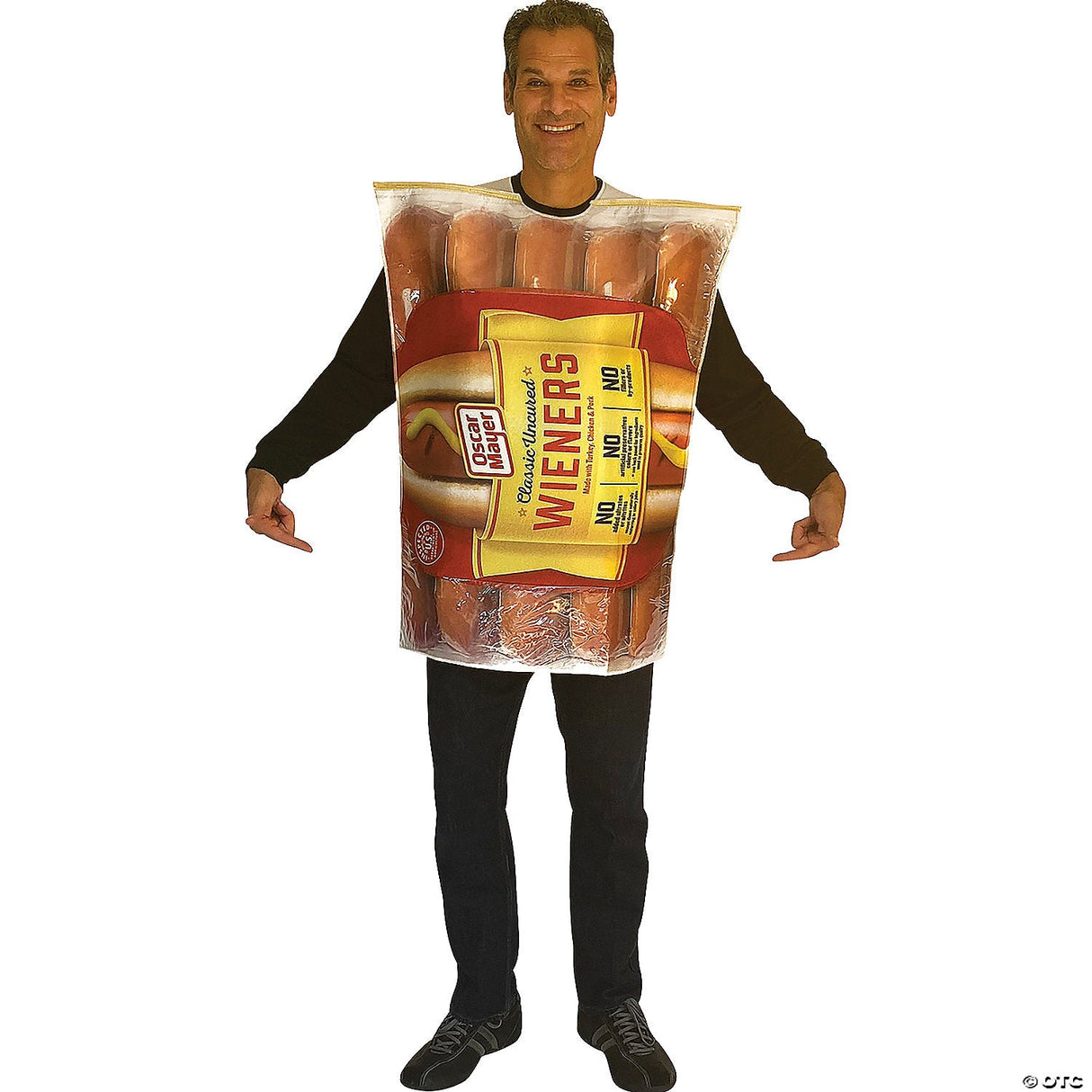 Adults Oscar Mayer™ Weiner Package Costume – Funny Food Halloween Cosplay Outfit