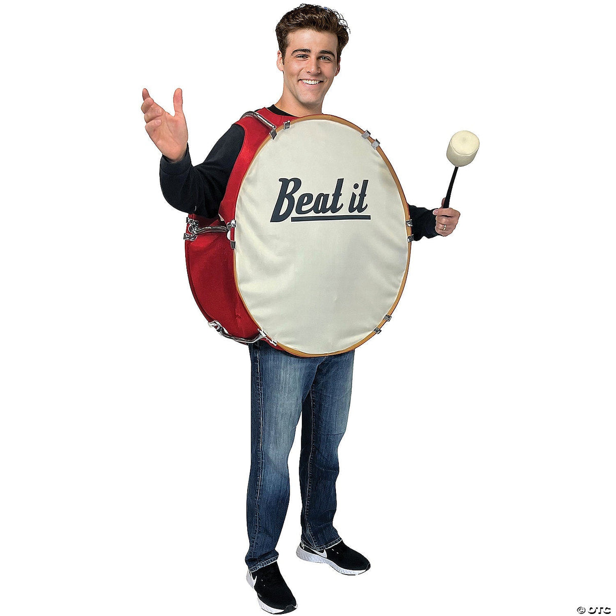 Adults Bass Drum Costume – Funny Music Instrument Halloween Cosplay Party Outfit