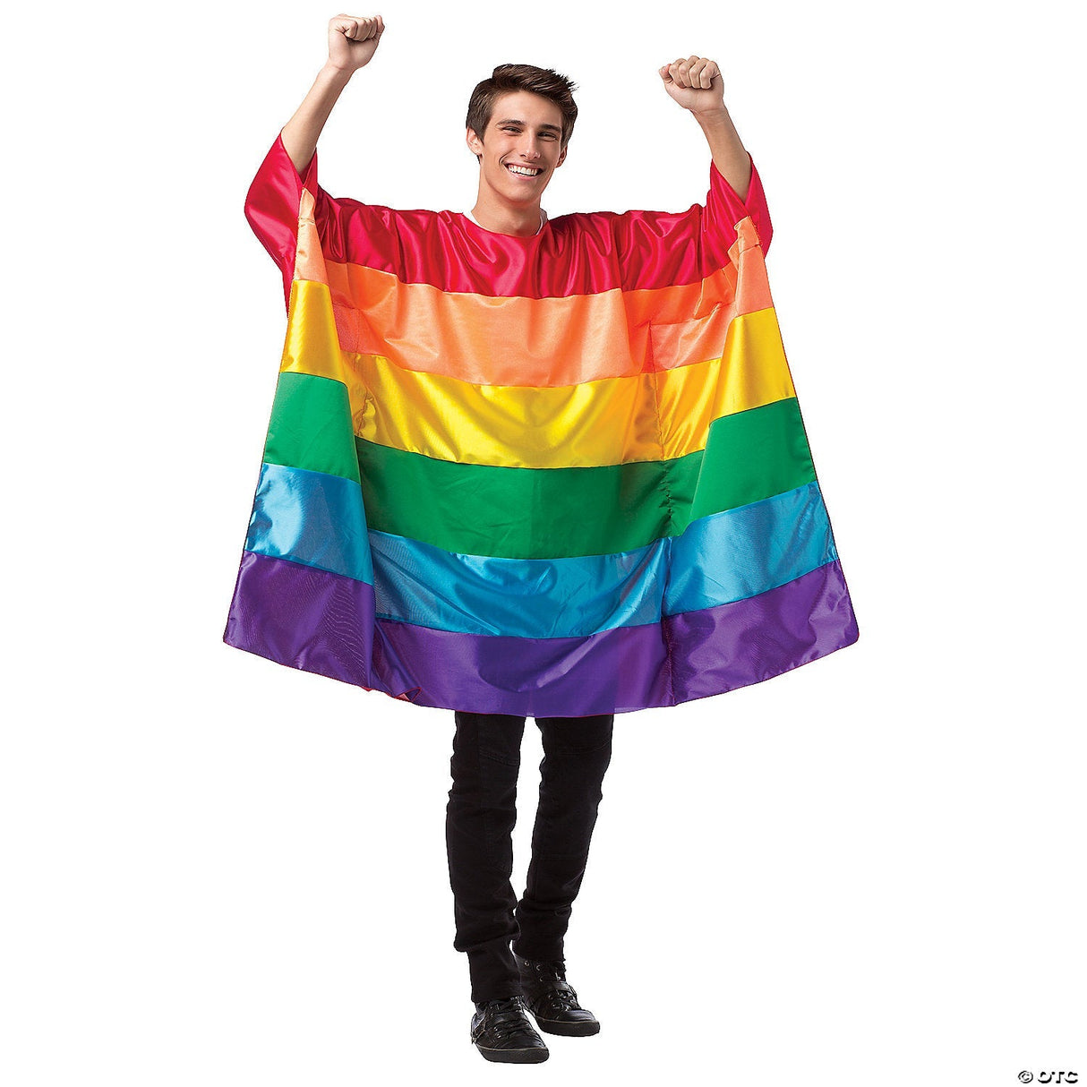Adult Rainbow Flag Costume – Pride LGBTQ Funny Halloween Party Dress Up Outfit