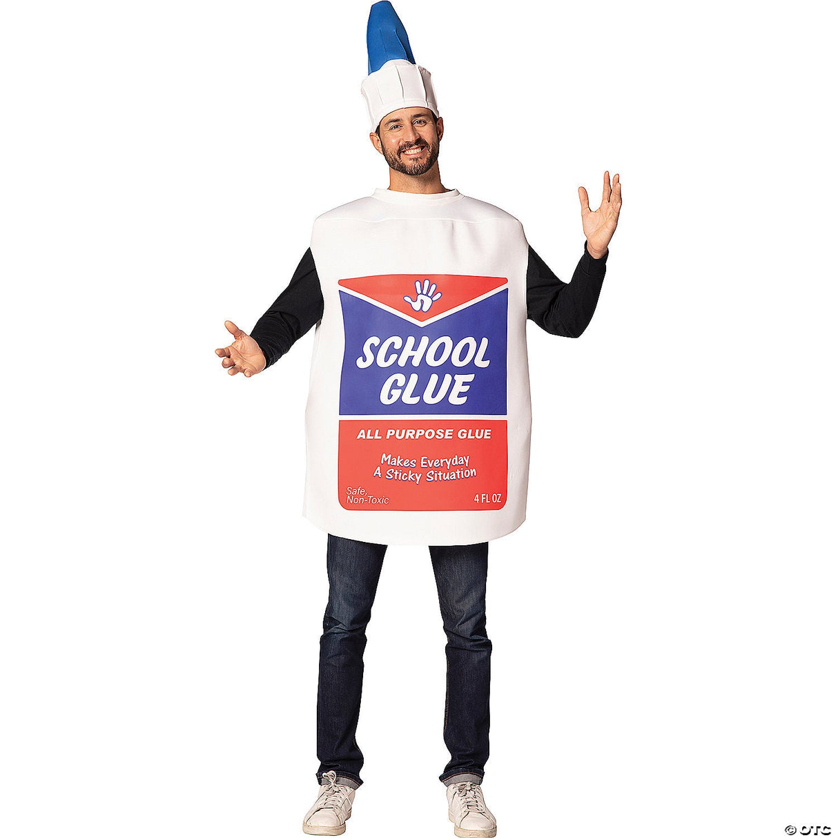 Adults School Glue Bottle Costume – Funny Craft Halloween Cosplay Party Outfit