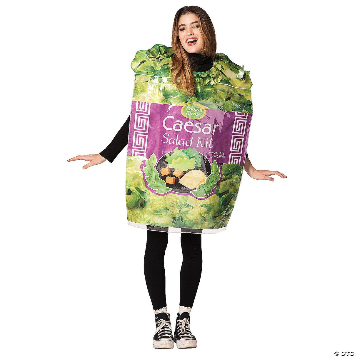 Adults Caesar Salad Kit Costume – Funny Food Halloween Cosplay Party Outfit