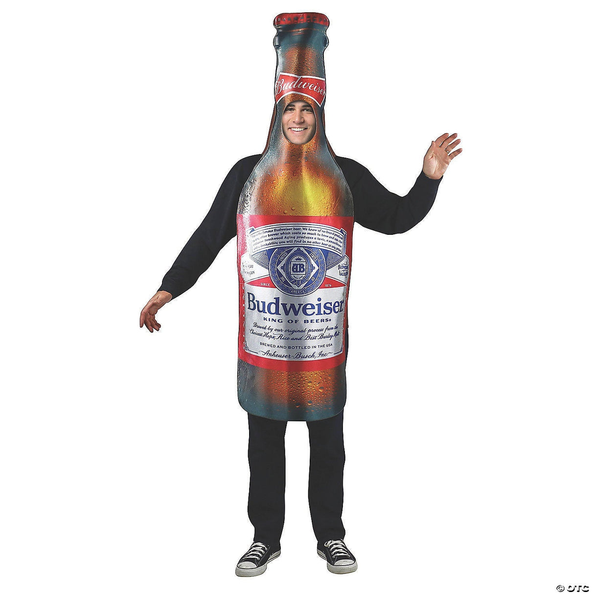 Adults Budweiser Bottle Costume – Funny Beer Halloween Cosplay Party Outfit
