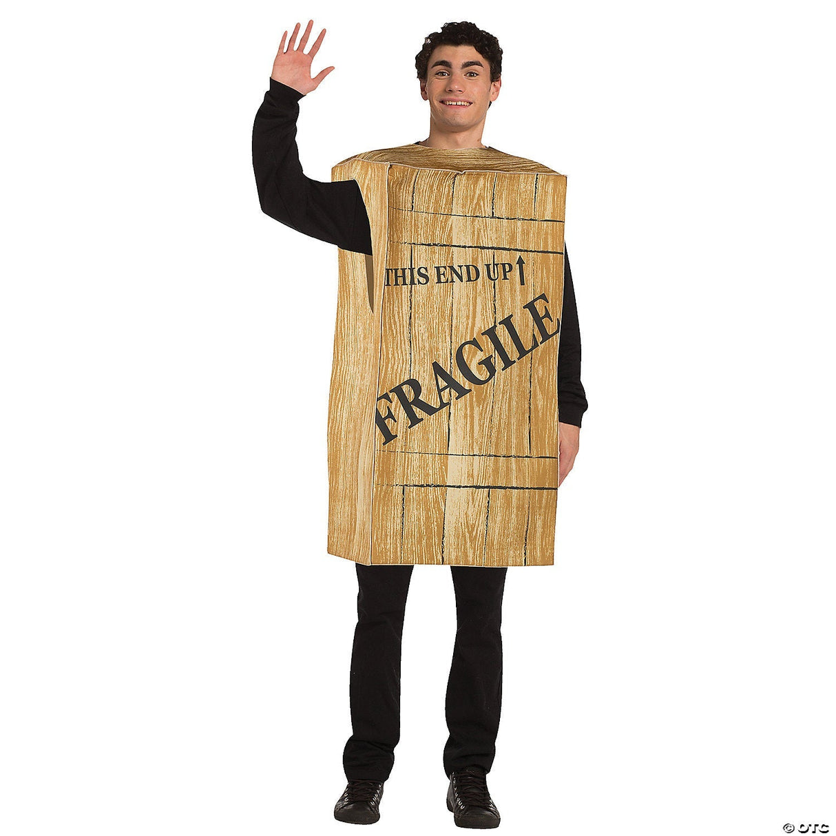Adult Fragile Crate Costume – Funny Box Shipping Gag Halloween Party Outfit