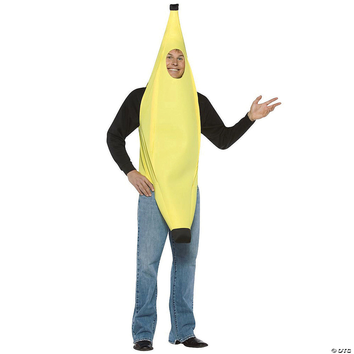 Adults Banana Costume On Hanging Display Card - Standard