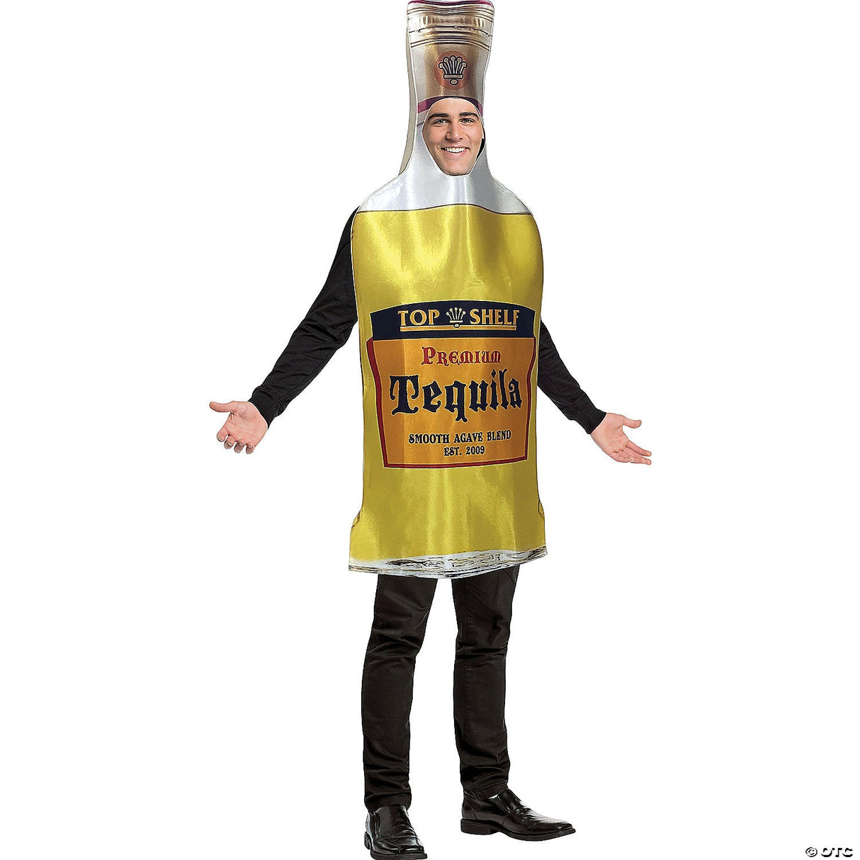 Adults Tequila Bottle Costume – Funny Drink Halloween Cosplay Party Outfit