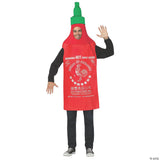 Adults Sriracha Bottle Costume – Funny Hot Sauce Halloween Cosplay Party Outfit