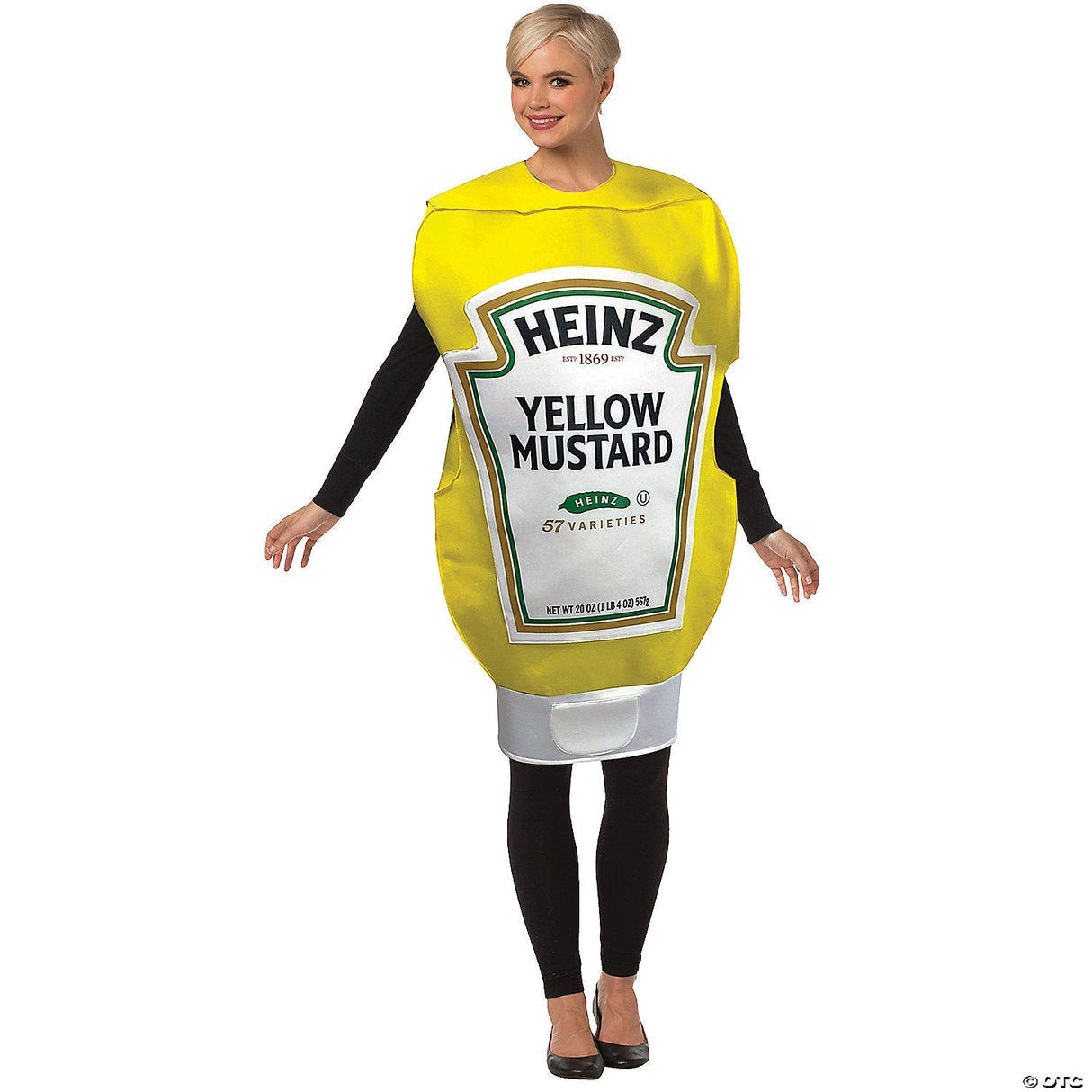 Adults Heinz™ Mustard Bottle Costume – Funny Food Halloween Cosplay Party Outfit