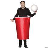 Adults Red Beer Pong Cup Costume – Funny College Party Halloween Cosplay Outfit