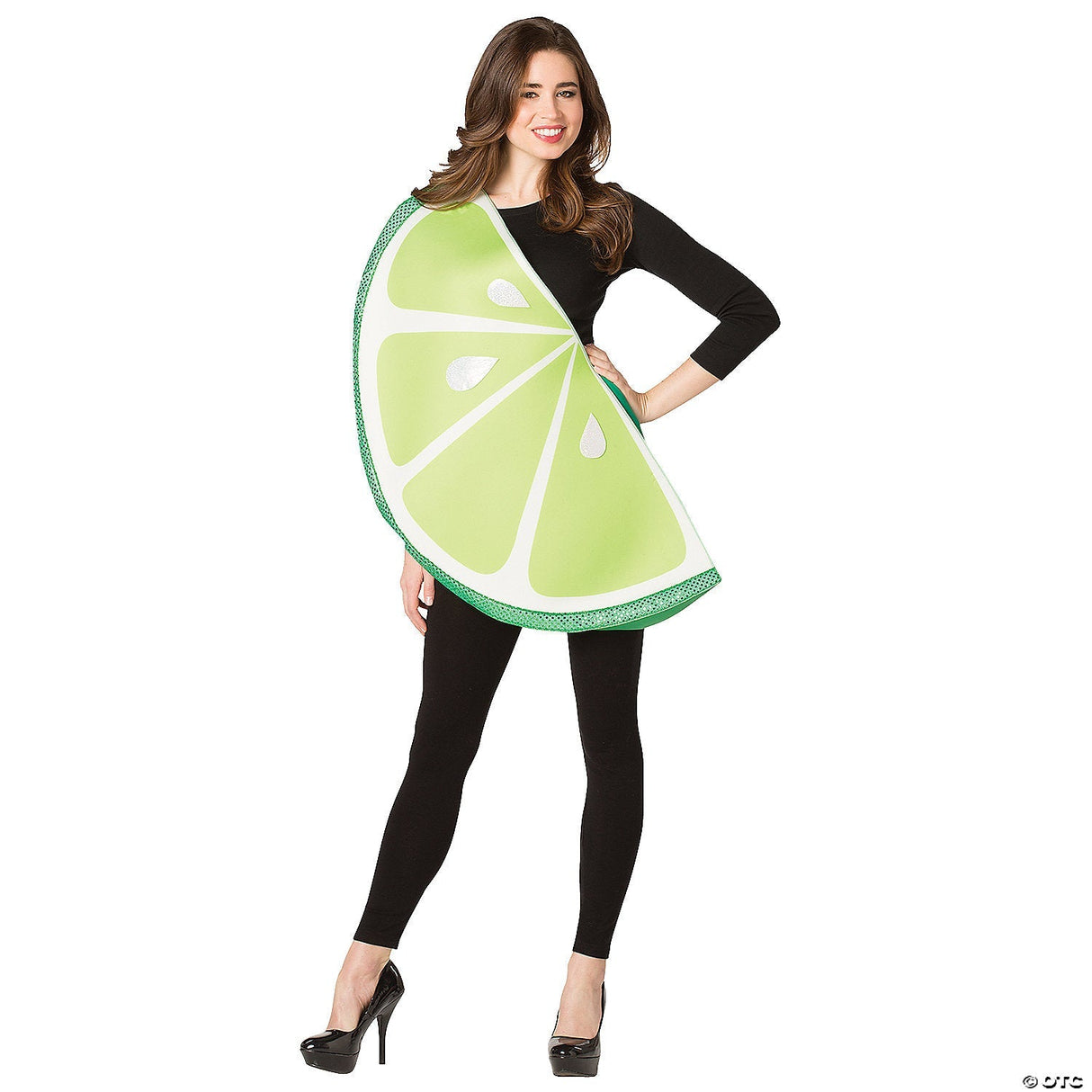 Adult Lime Slice Costume – Funny Fruit Food Halloween Party Outfit Cosplay