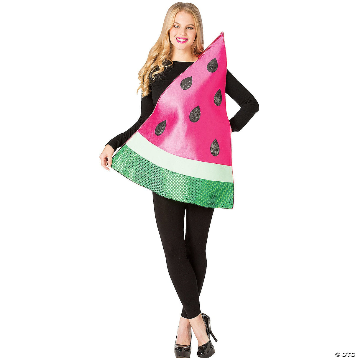 Adults Watermelon Slice Costume – Funny Fruit Halloween Cosplay Party Outfit