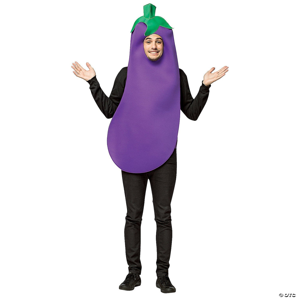 Adults Eggplant Costume – Funny Fruit Veggie Halloween Cosplay Party Outfit