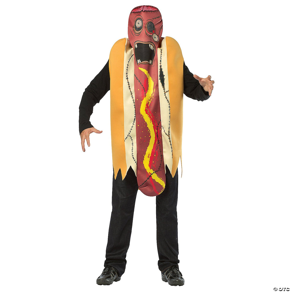 Adult Zombie Hot Dog Costume – One Size 38-47 – Funny Halloween Party Outfit