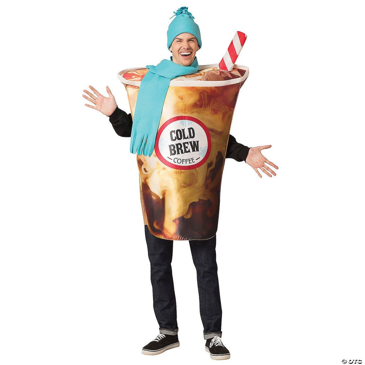 Adults Cold Brew Coffee Costume – Funny Drink Halloween Cosplay Party Outfit