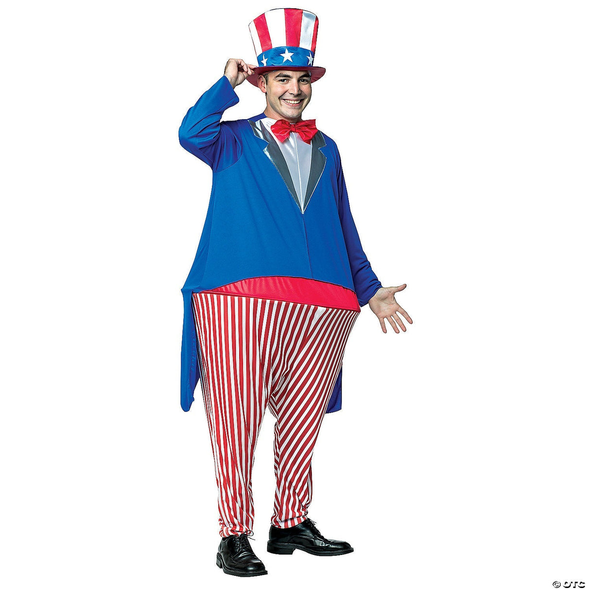 Adult Uncle Sam Hoopster Costume – Patriotic Funny USA Halloween Party Outfit