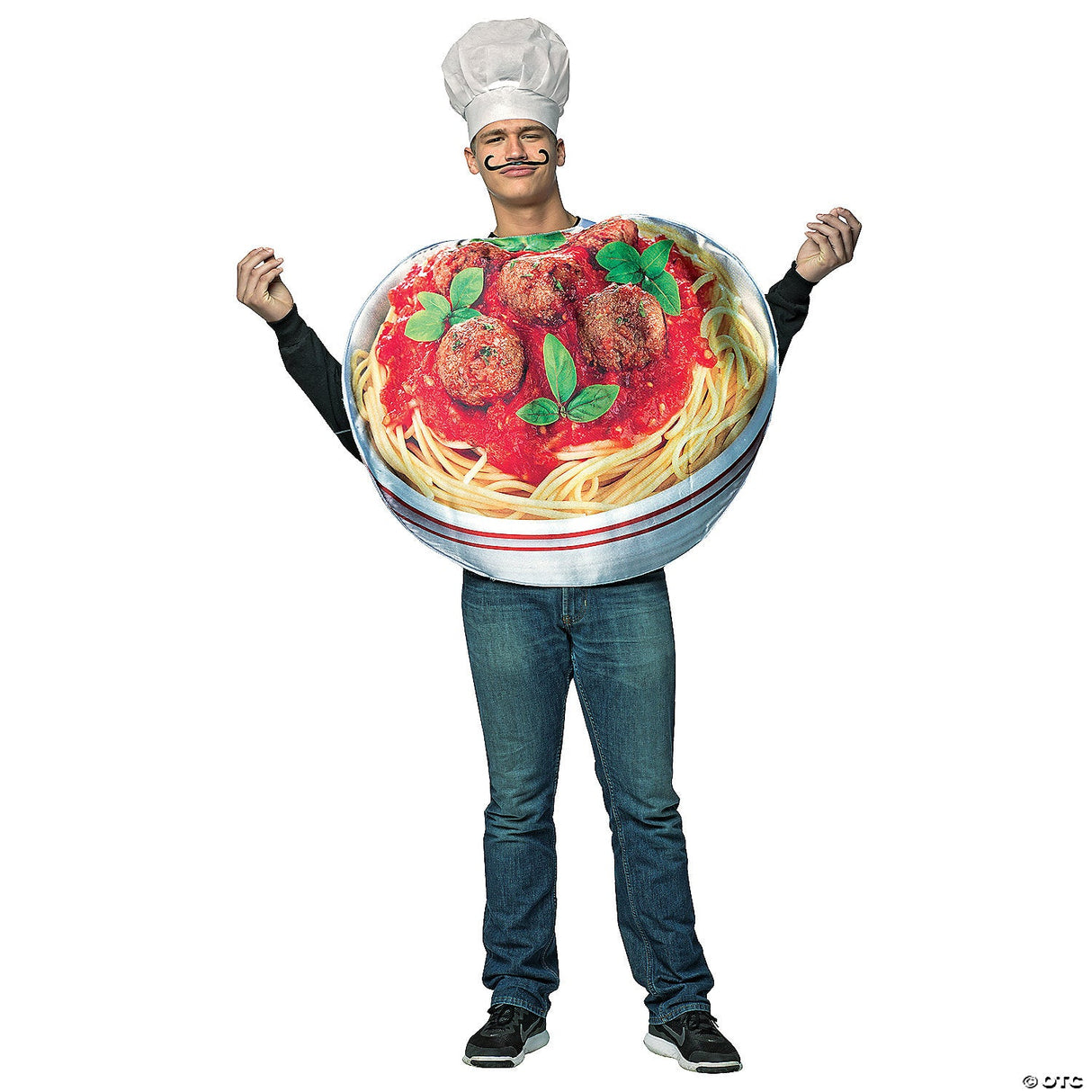 Adults Spaghetti & Meatballs Costume – Funny Italian Food Cosplay Outfit