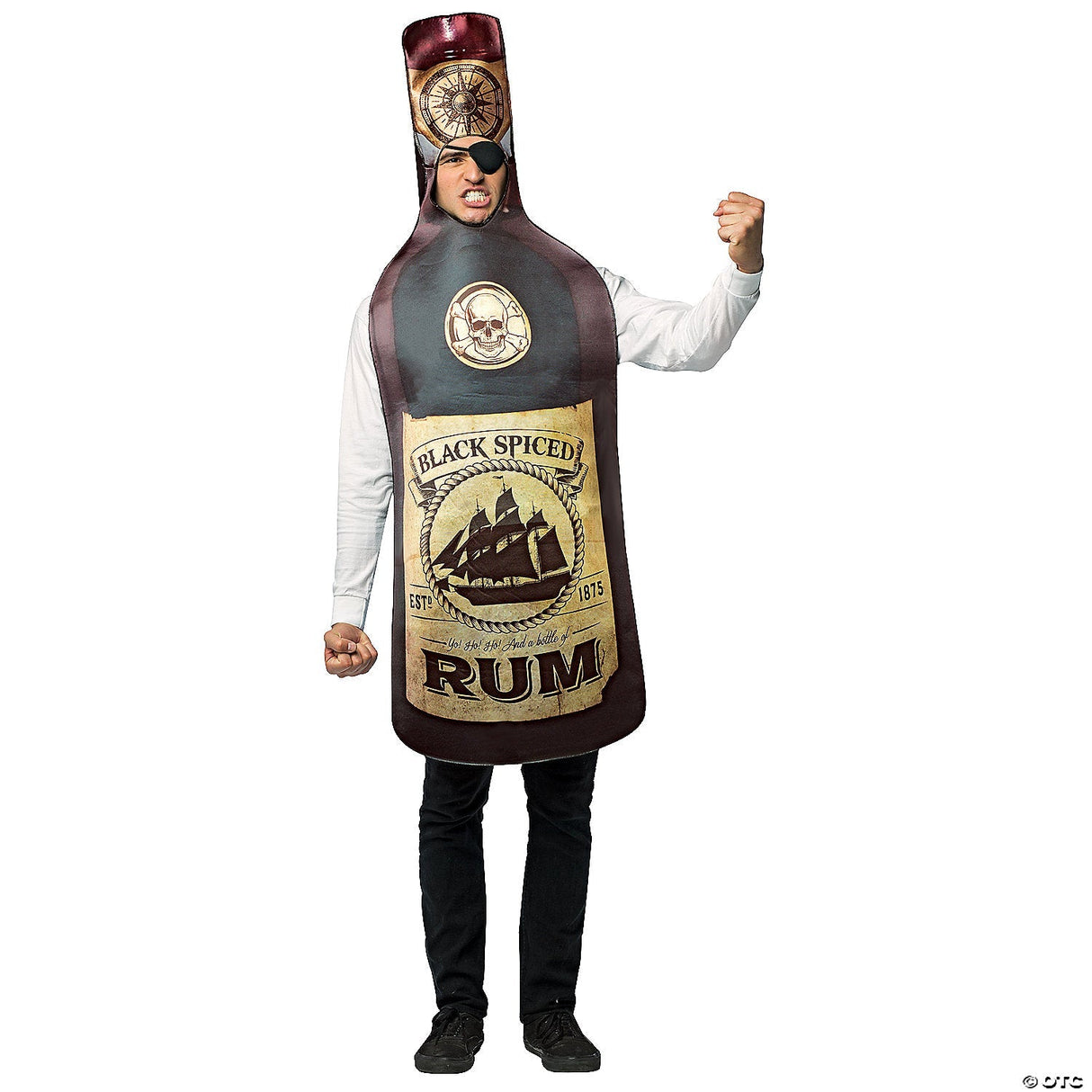 Adults Get Real Rum Bottle Costume – Funny Drink Halloween Party Cosplay Outfit