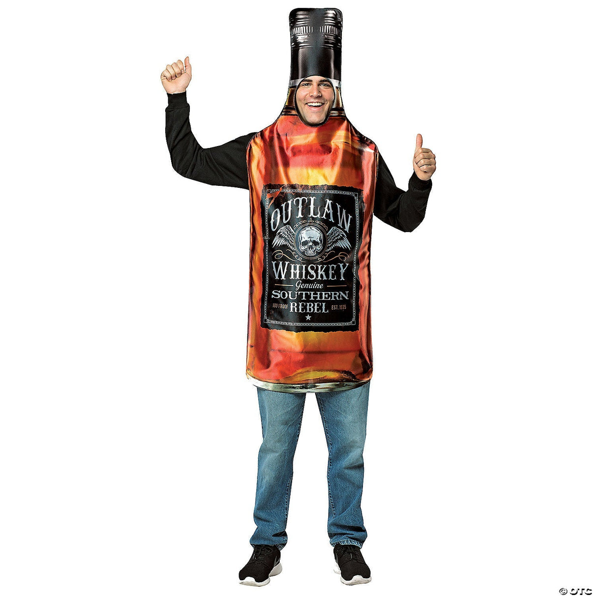 Adults Whiskey Bottle Costume – Funny Drink Halloween Cosplay Party Outfit
