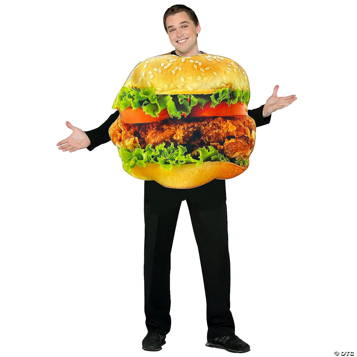 Adults Get Real Chicken Sandwich Costume – Funny Food Halloween Cosplay Outfit