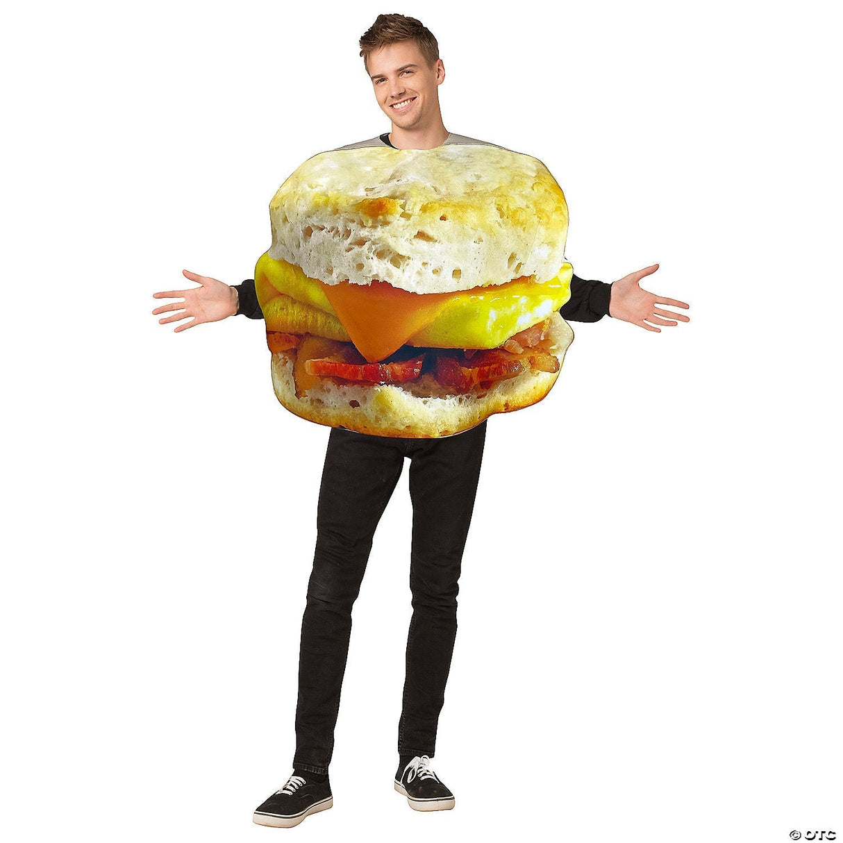 Adults Get Real Breakfast Sandwich Costume – Funny Food Halloween Cosplay Outfit