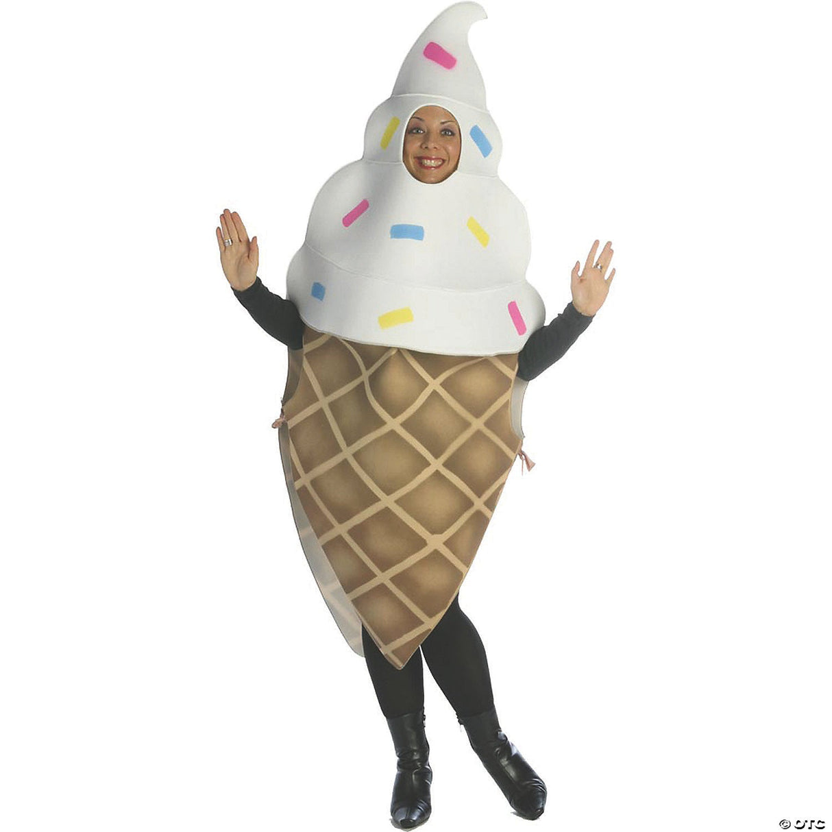 Adults Ice Cream Cone Costume – Funny Dessert Halloween Cosplay Party Outfit