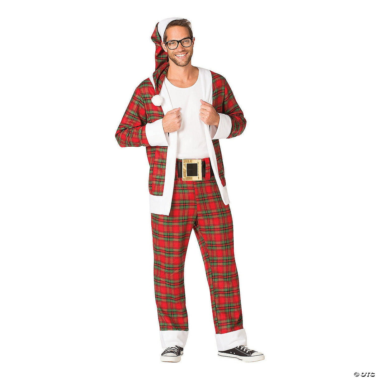 Men’s Hipster Mr. Claus Costume - Medium - Adult Halloween Costume Accessory