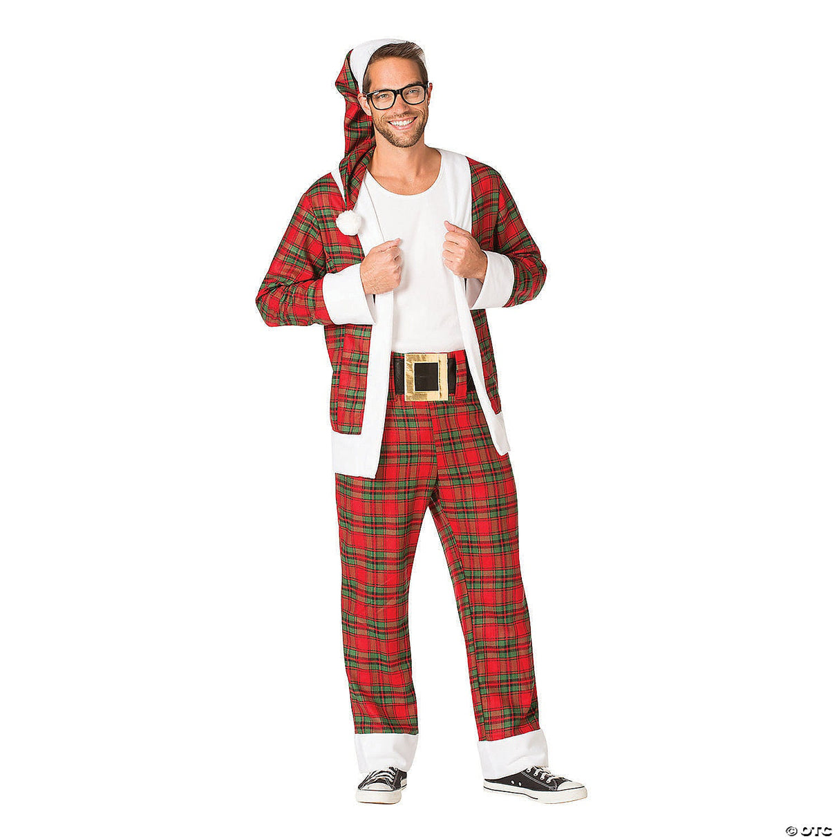 Men’s Hipster Mr. Claus Costume - Medium - Adult Halloween Costume Accessory